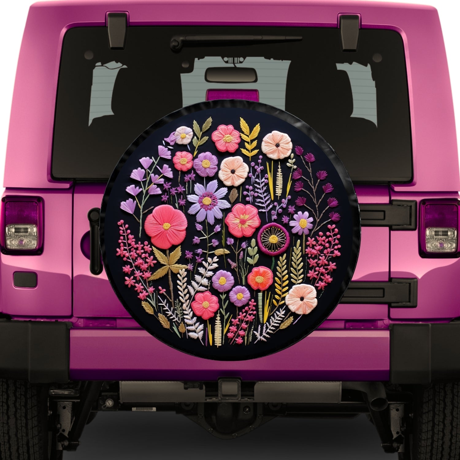 Floral North Dakota Design Spare Tire Cover, good State Design Tire Cover, Floral Tire Cover, Car Accessories