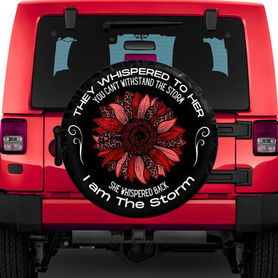 red tire cover for jeep, bronco, rv