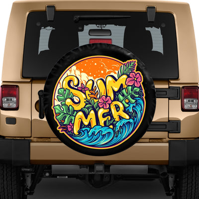 summer tire cover for jeep, bronco, rv