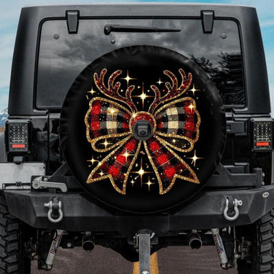 tartan coquette christmas tire cover with backup camera hole