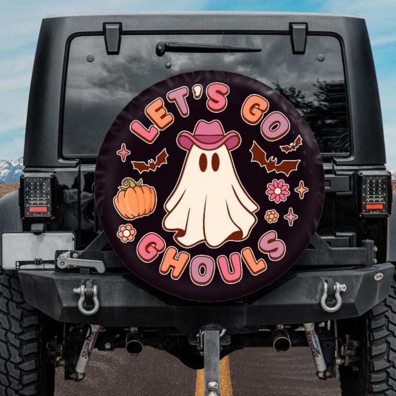 Cute Smiling Pumpkins Halloween Festive Spare Tire Cover for Jeep, order Camper, SUV With or Without Backup Camera Hole