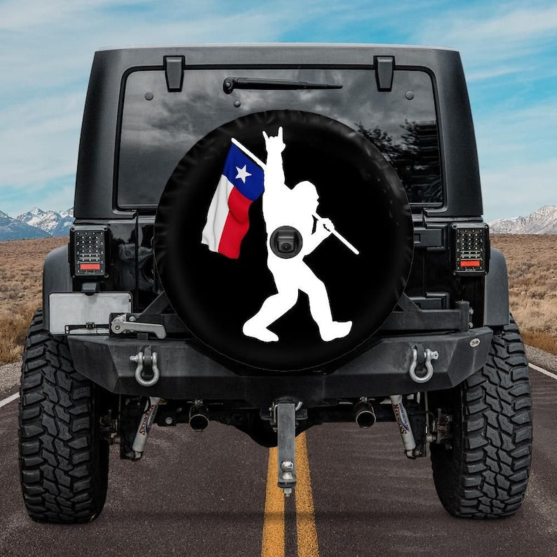 Bigfoot Texas Flag Spare Tire Cover