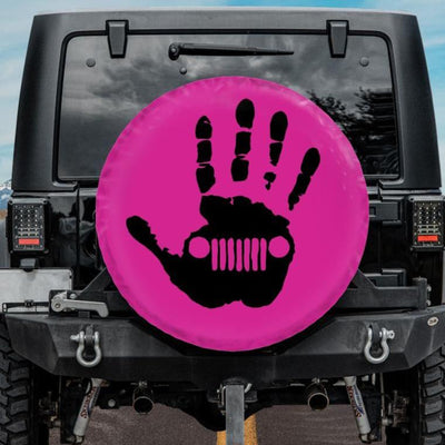 pink jeep wave tire cover with jeep logo