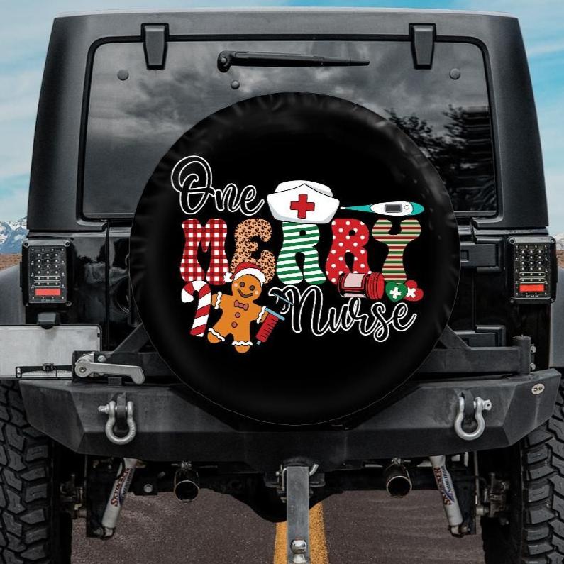 one merry nurse christmas tire cover