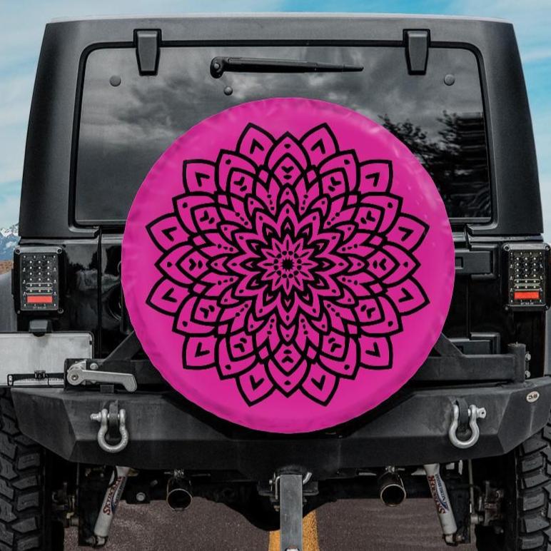 pink jeep tire cover mandala pattern