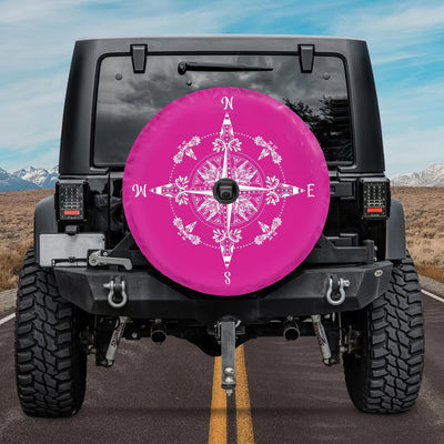 Pink Spare Tire Cover - Boho Compass Tire Cover for your Jeep