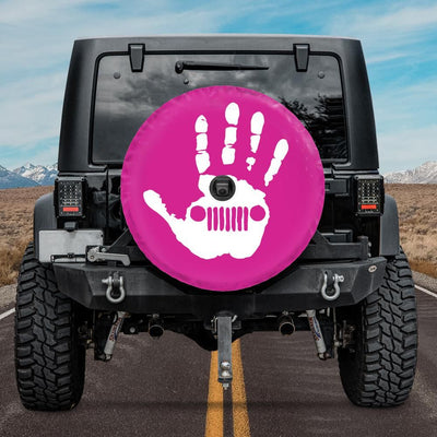 Pink Spare Tire Cover - Hand Wave Tire Cover for Jeep