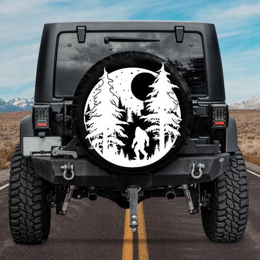 Bigfoot in the Woods Scenery Spare Tire Cover