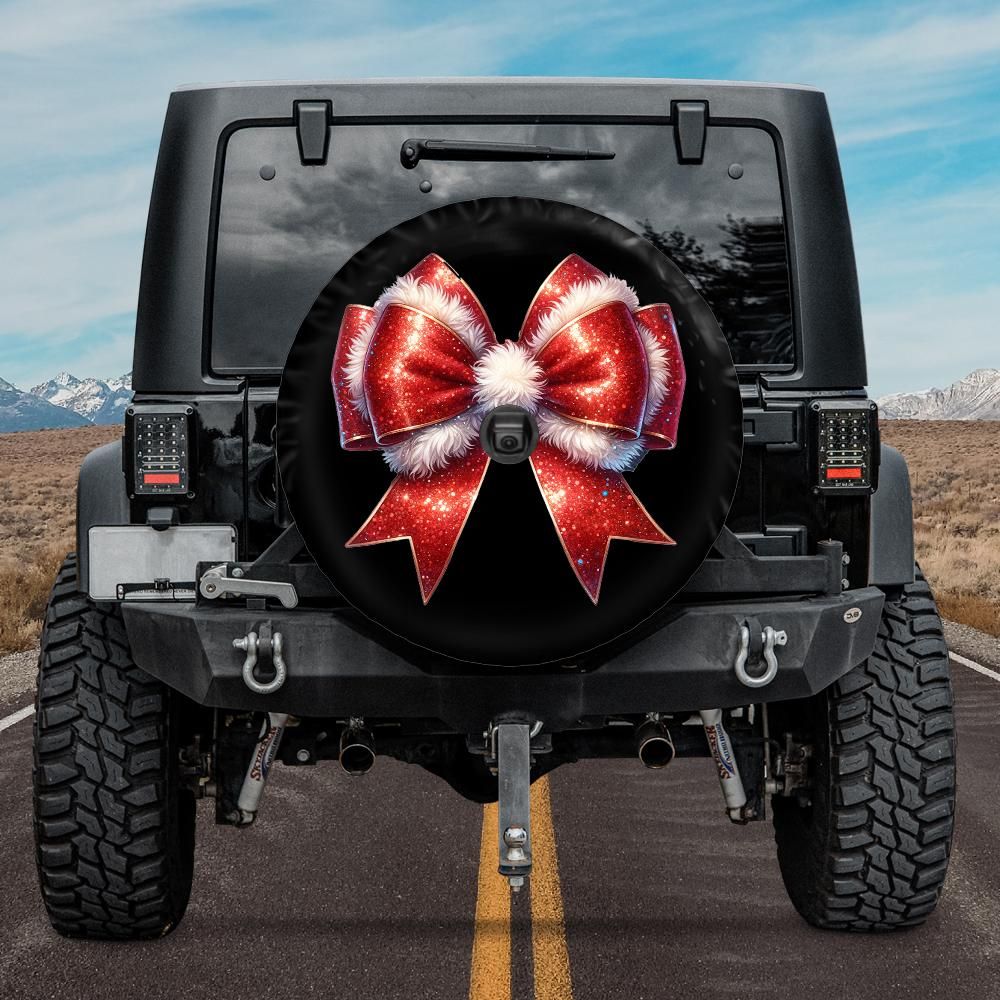 Christmas Coquette Bow Spare Tire Cover