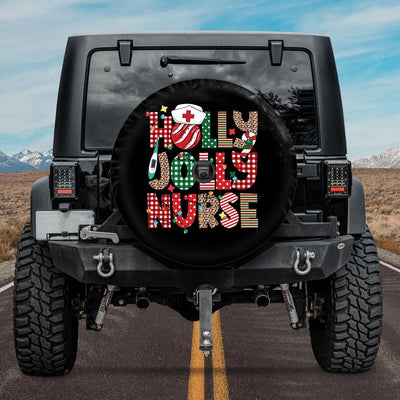 Holly Jolly Nurse Christmas Tire Cover