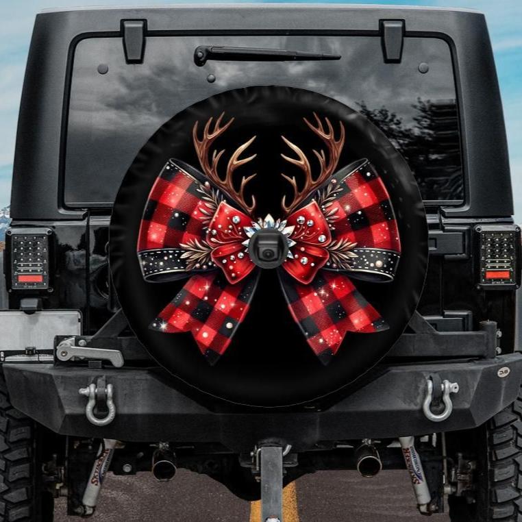 tartan coquette christmas tire cover for jeep, bronco, rv