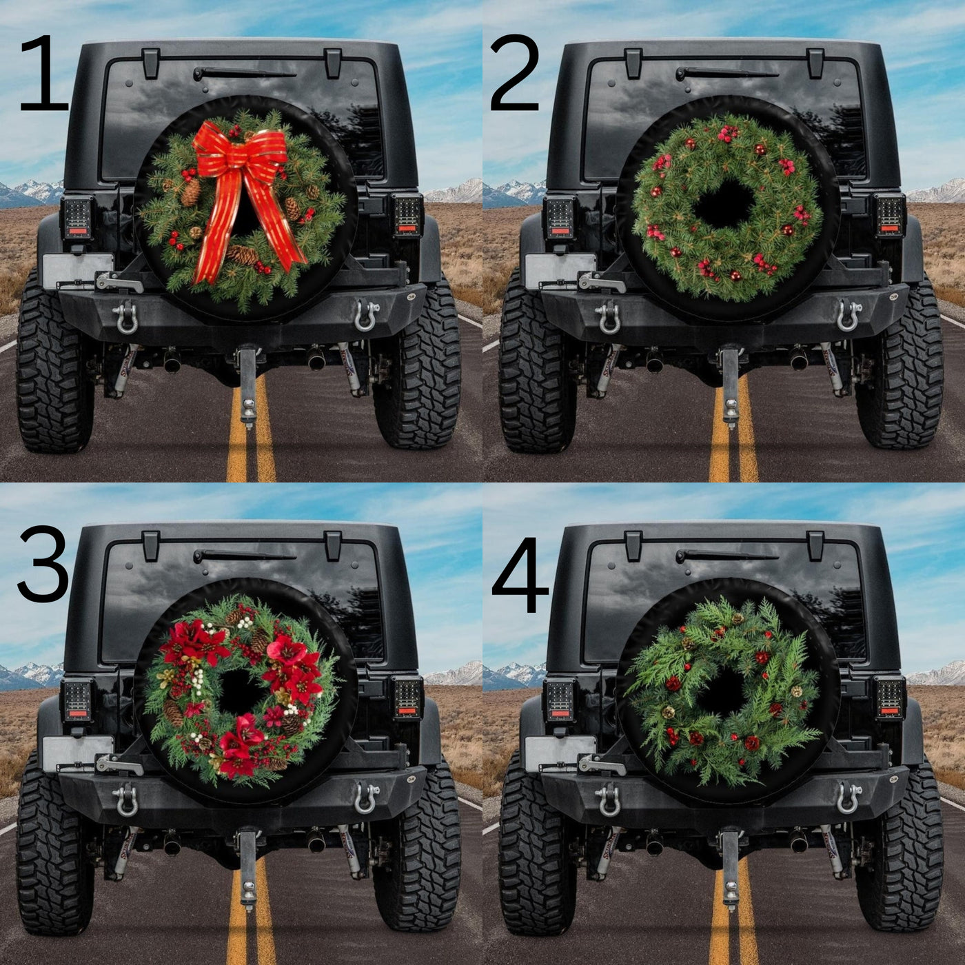 jeep tire cover christmas wreath