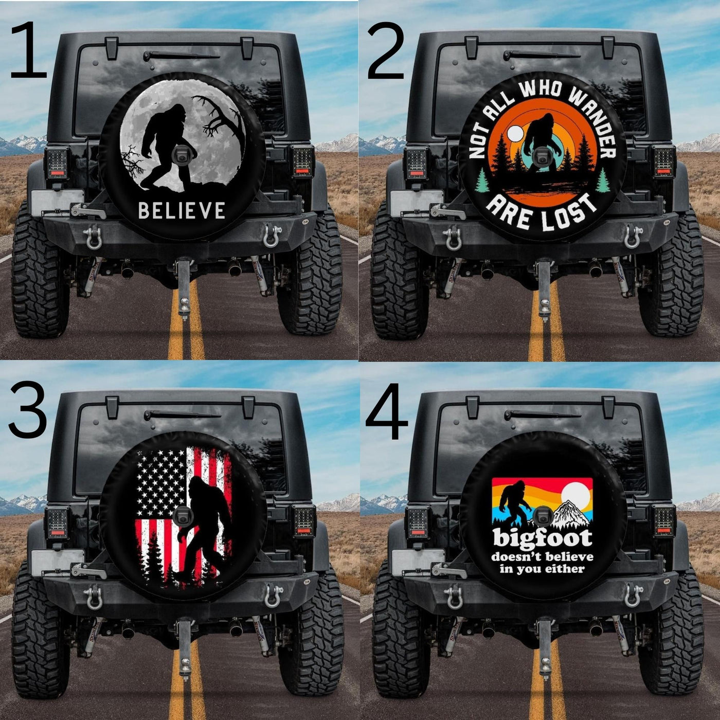bronco tire cover with backup camera hole bigfoot