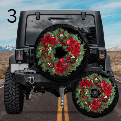 Christmas Wreath Spare Tire Cover