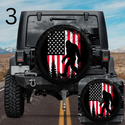 bigfoot american flag jeep tire cover