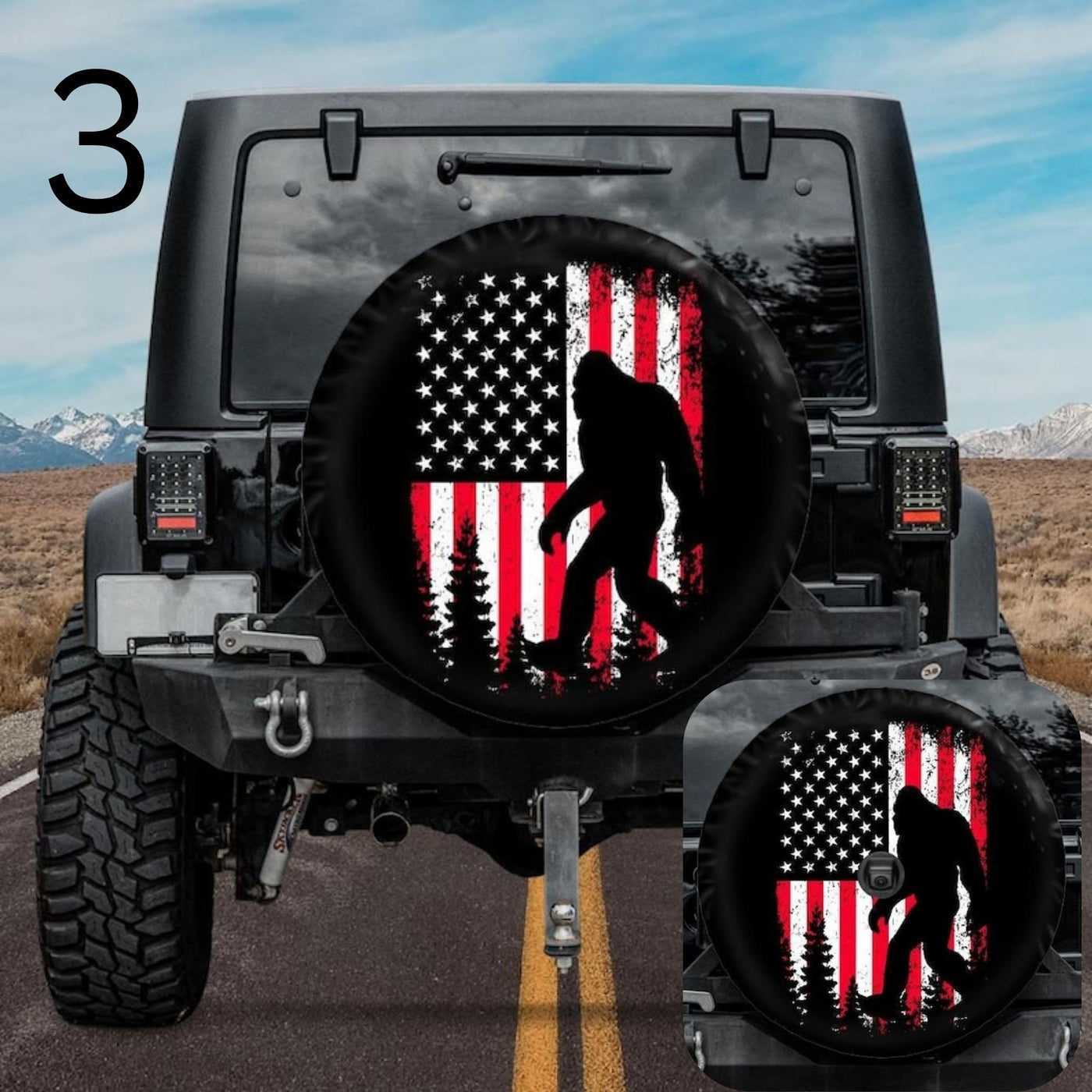 american flag bigfoot bronco tire cover