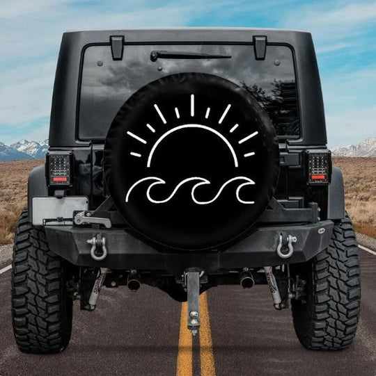 Beach Waves with Birds Spare Tire Cover for any Vehicle, Make, Model high quality and Size