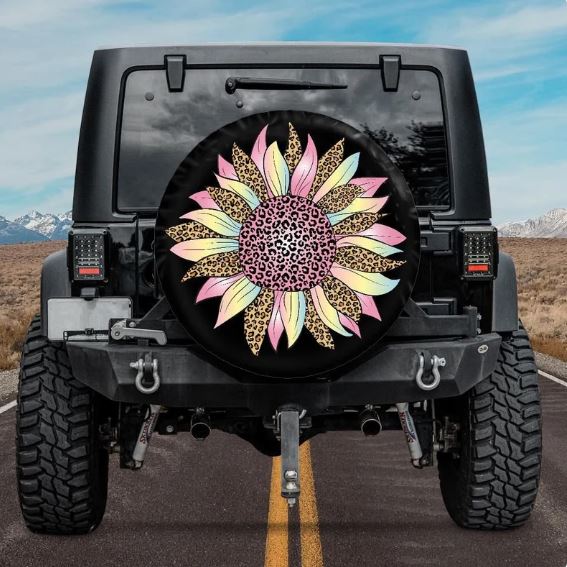 sunflower jeep tire cover