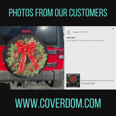 Christmas Wreath Spare Tire Cover