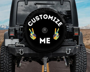 custom jeep tire cover with backup camera hole