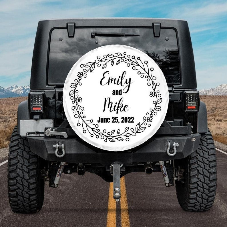 Personalized Wedding Spare Tire Cover