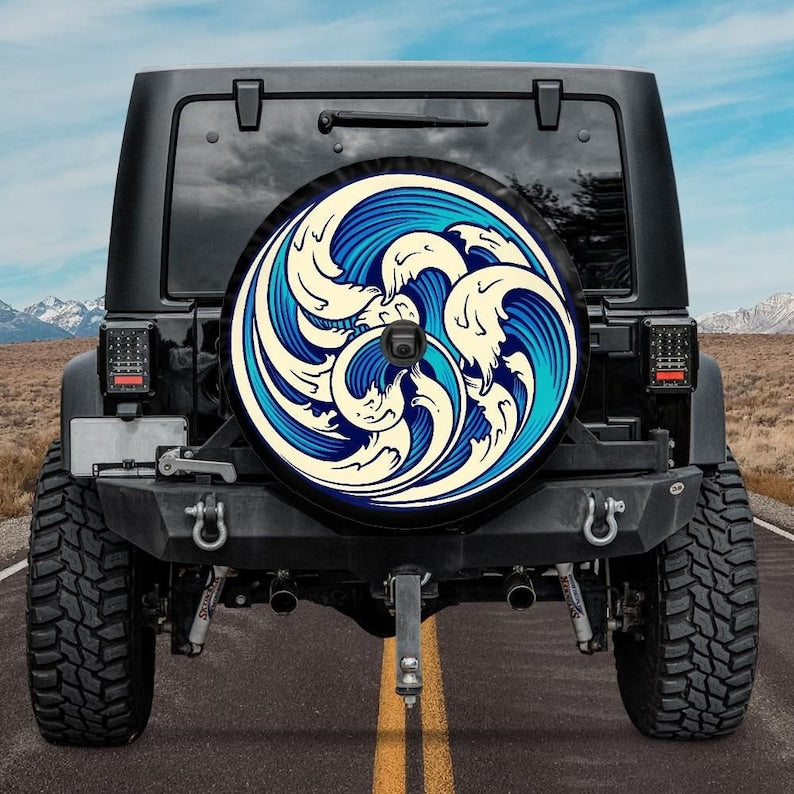 Mighty Ocean Wave Spare Tire Cover