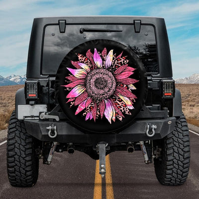 pink cheetah sunflower jeep tire cover
