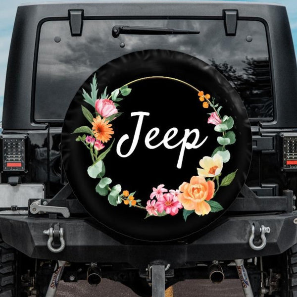 State of West Virginia Outline Flowers/Floral Spare Tire Cover for any Vehicle, top Make, Model and Size