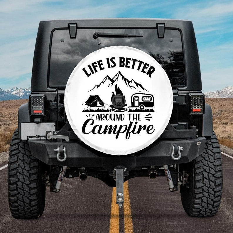white camper tire cover